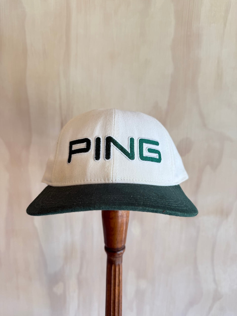 Vintage 2-Tone PING by Karsten Leather Strap Golf Hat