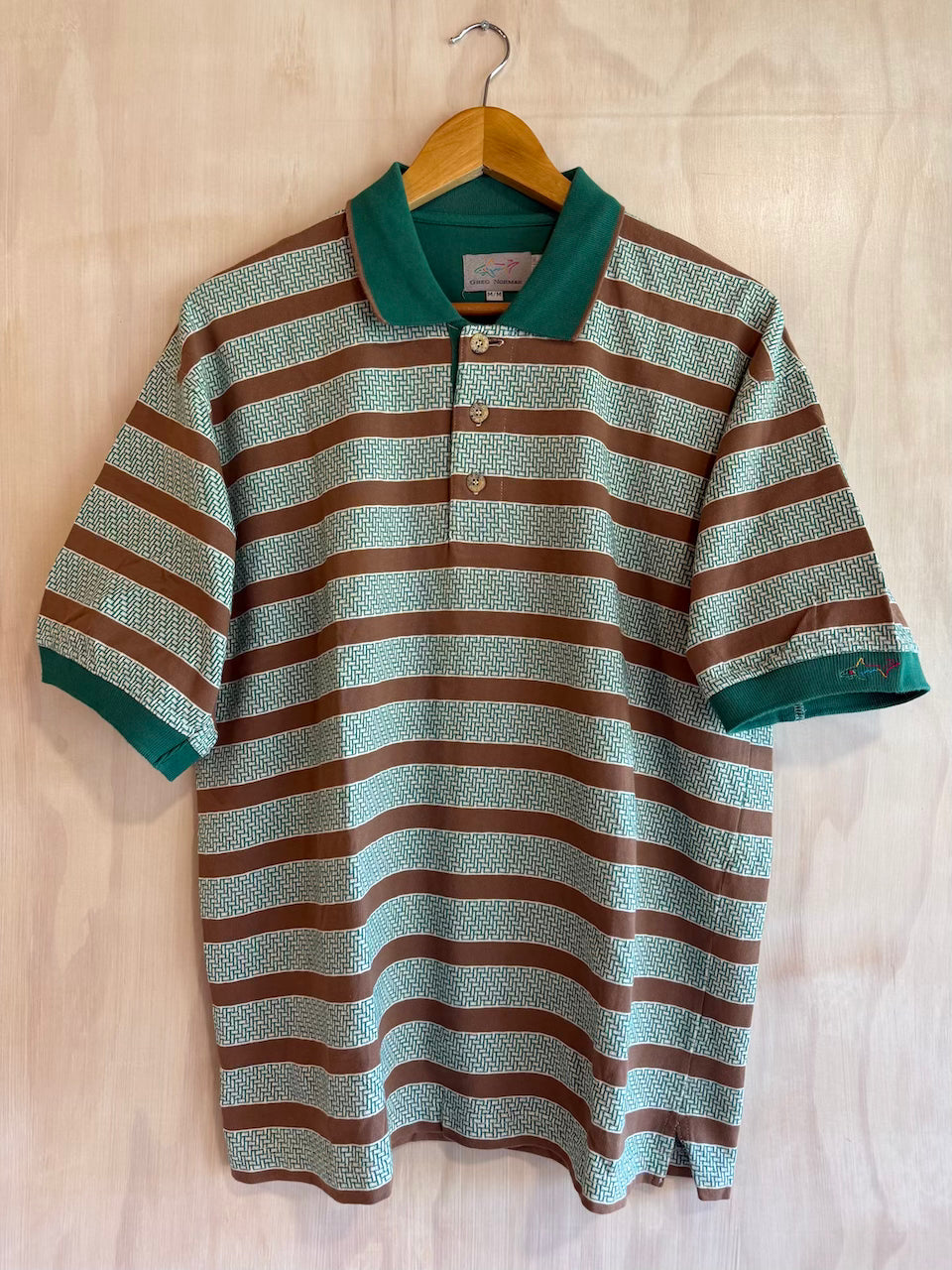 Vintage Reebok Greg Norman Geometric Golf Polo (L)