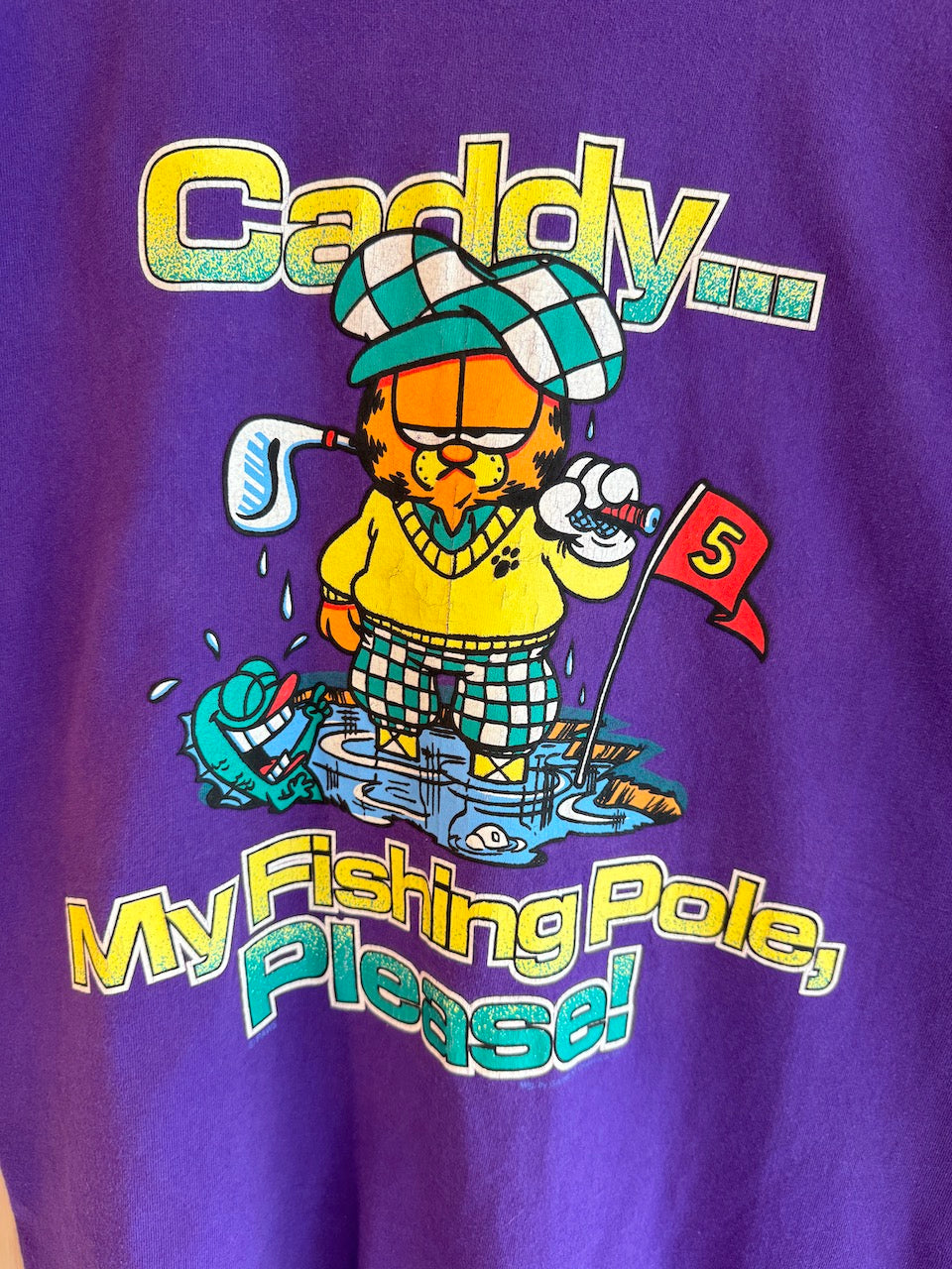 Vintage Garfield Graphic Golf Tee (M)