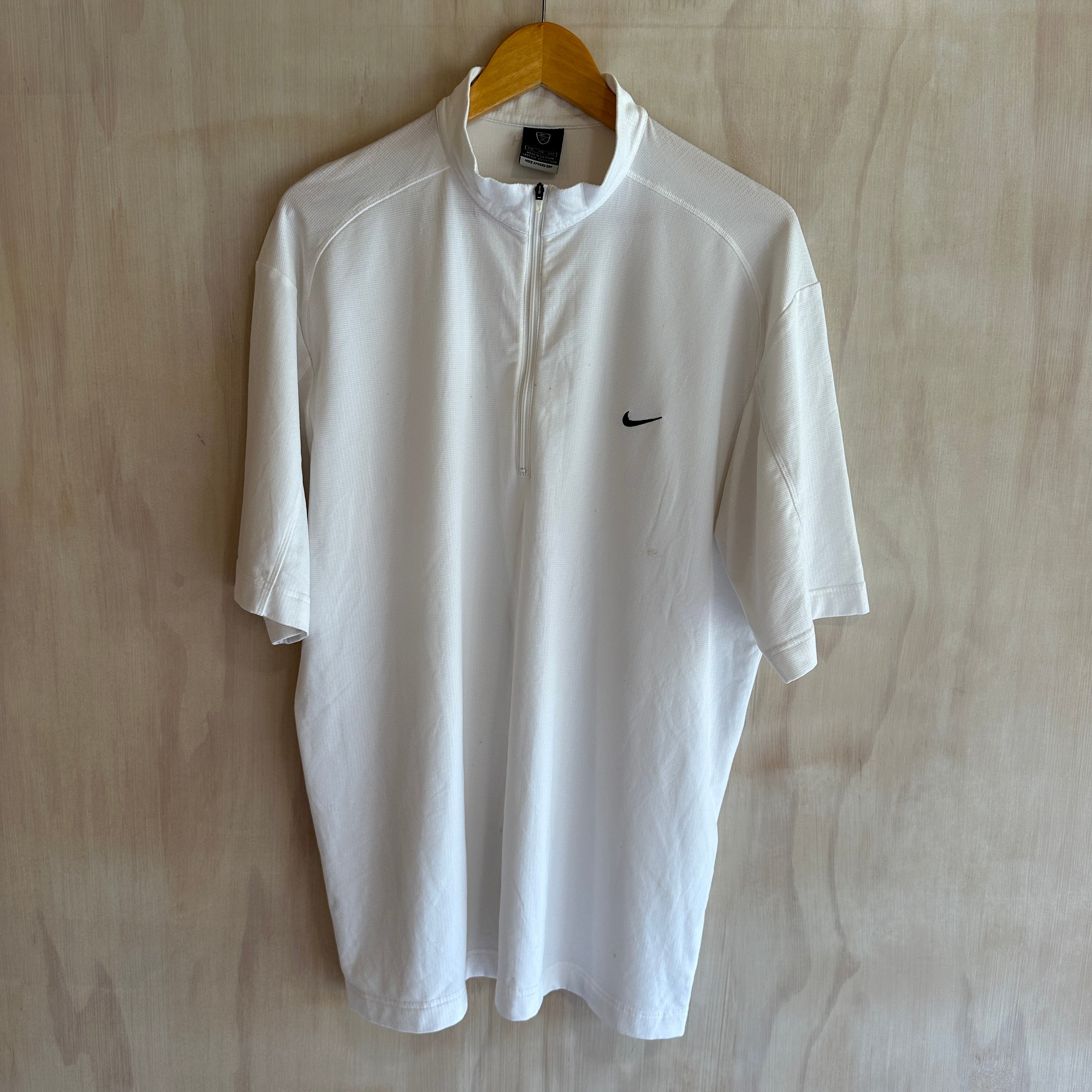 Y2K Nike 1/4 Zip Golf Polo (XL) Light stains