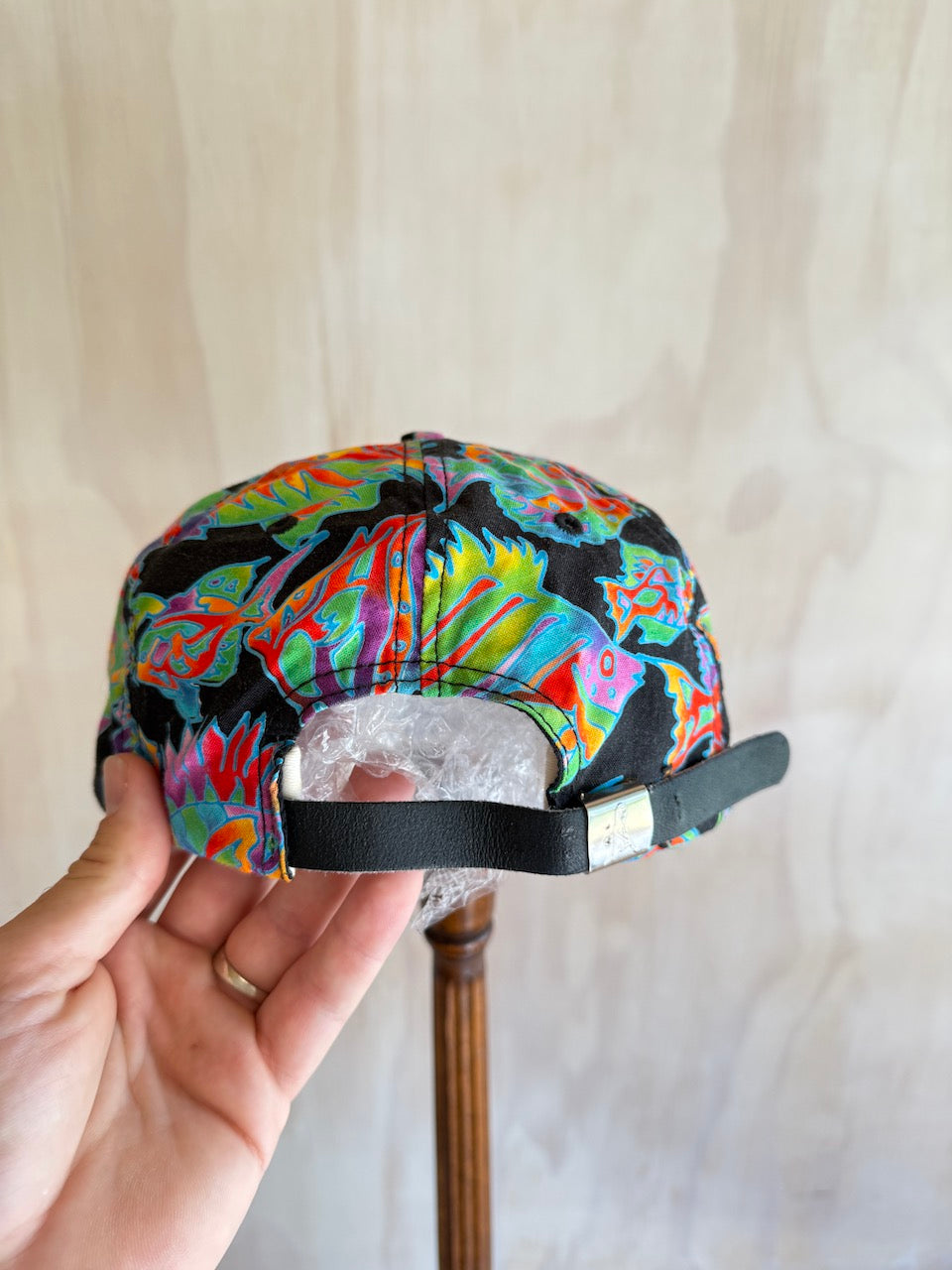 Vintage PING Tropical Fish Golf hat with Leather Strap (missing rope)
