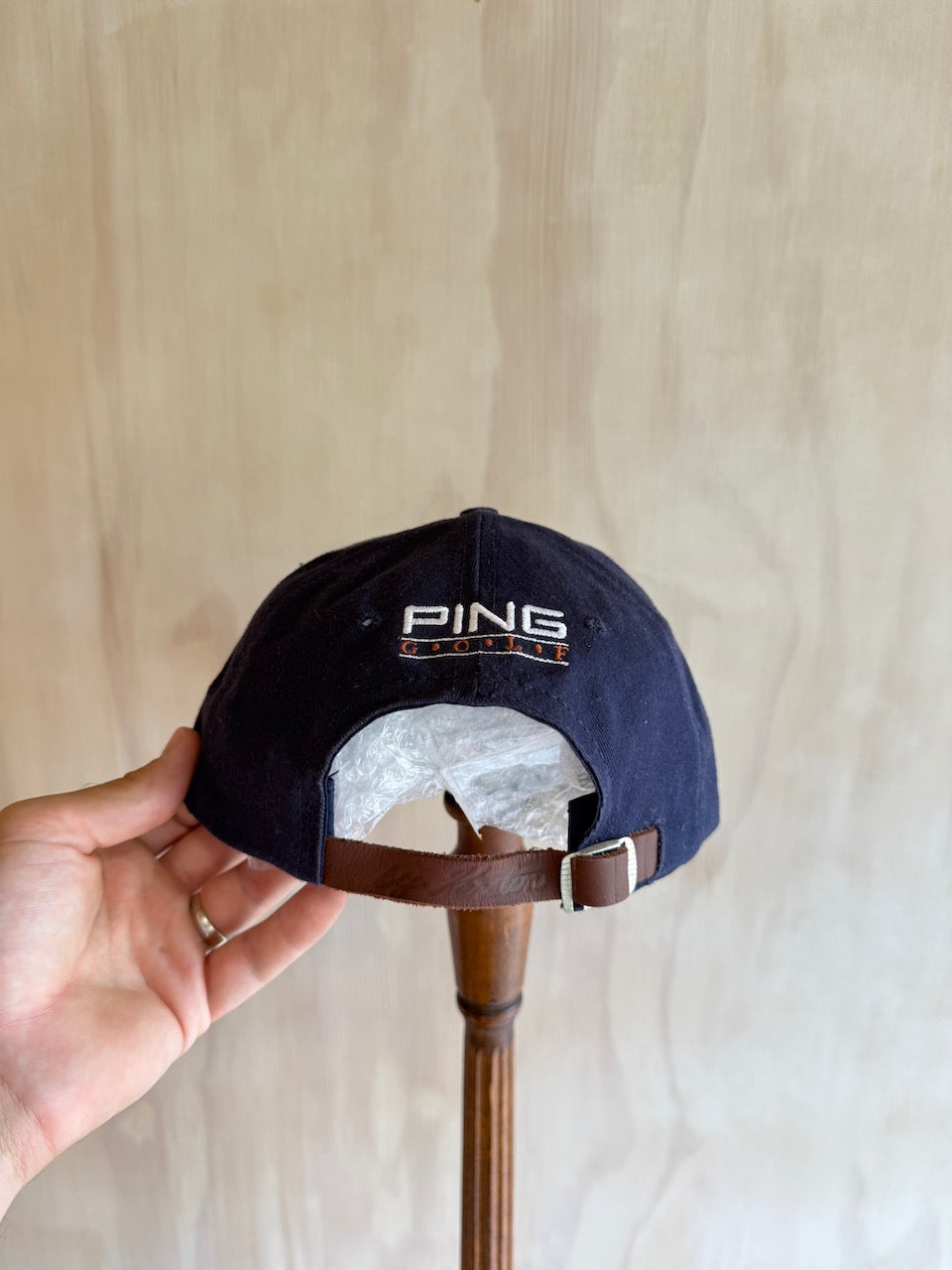 Vintage PING by Karsten Leather Strap Golf Hat
