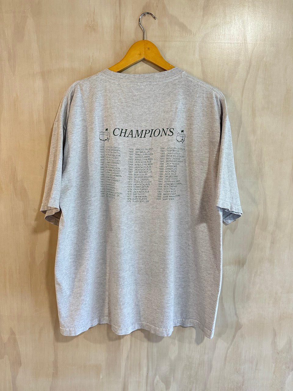 2001 Masters Golf Past Champs T-shirt Tiger Win (XL)