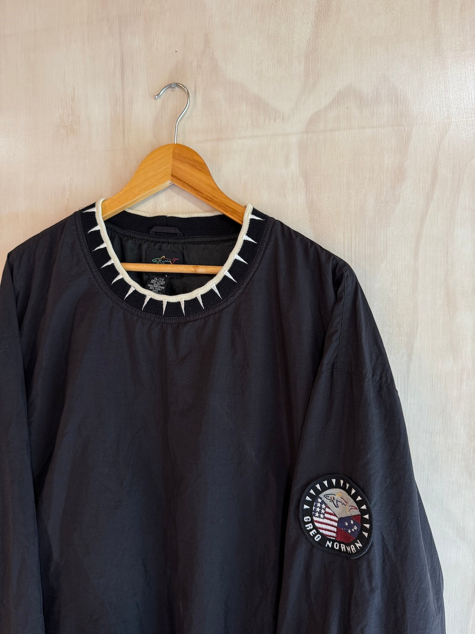 Vintage Greg Norman Shark Tooth Collar Golf Pullover (XXL)