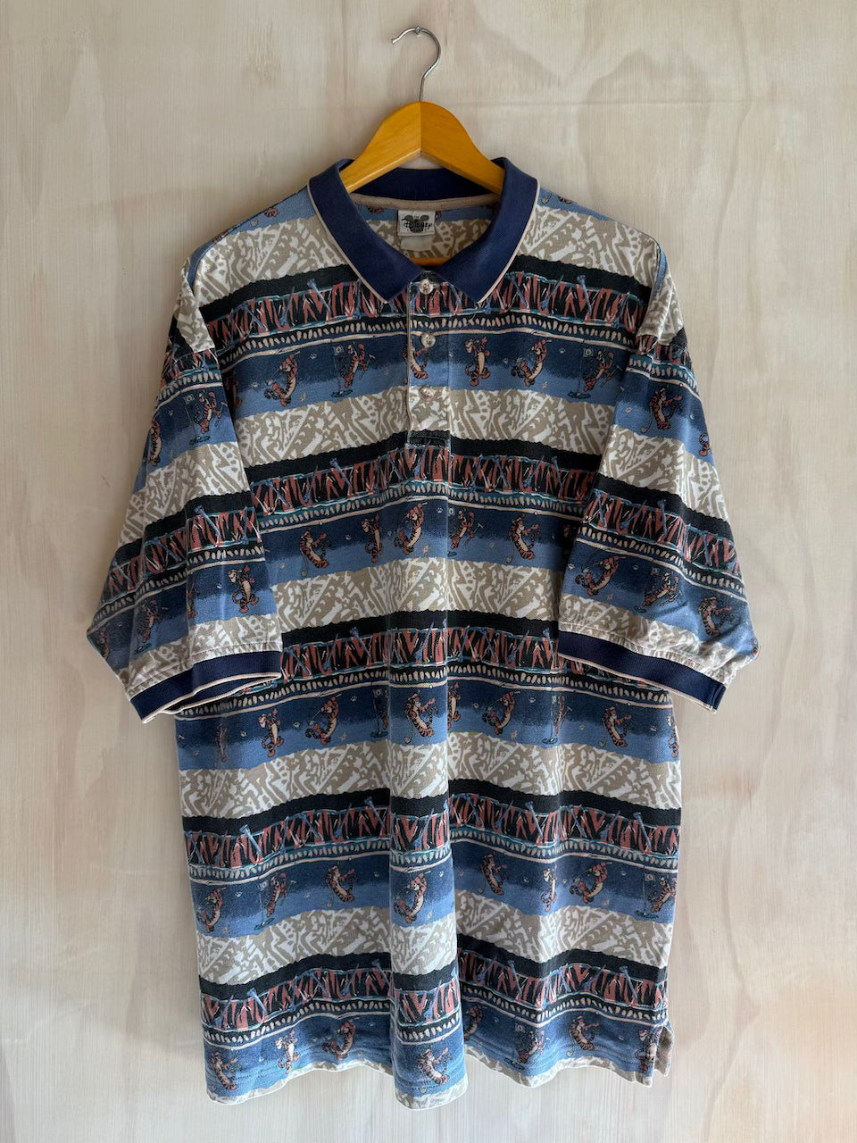 Vintage Disney Abstract Tigger Golf Polo (XXL)