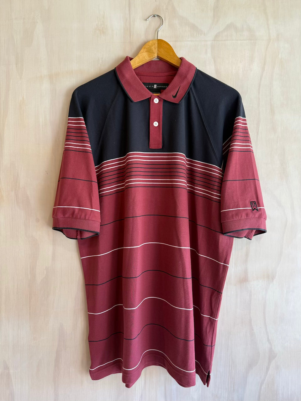 Y2K Nike Tiger Woods Collar Swoosh Golf Polo (L)