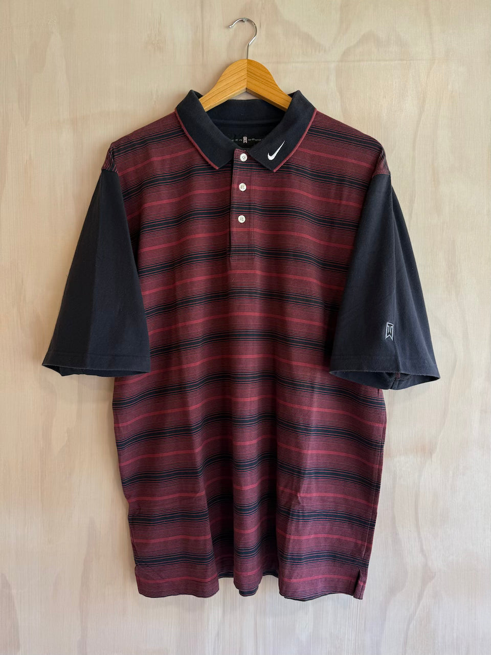Y2K Nike Tiger Woods Collar Swoosh Golf Polo (L)