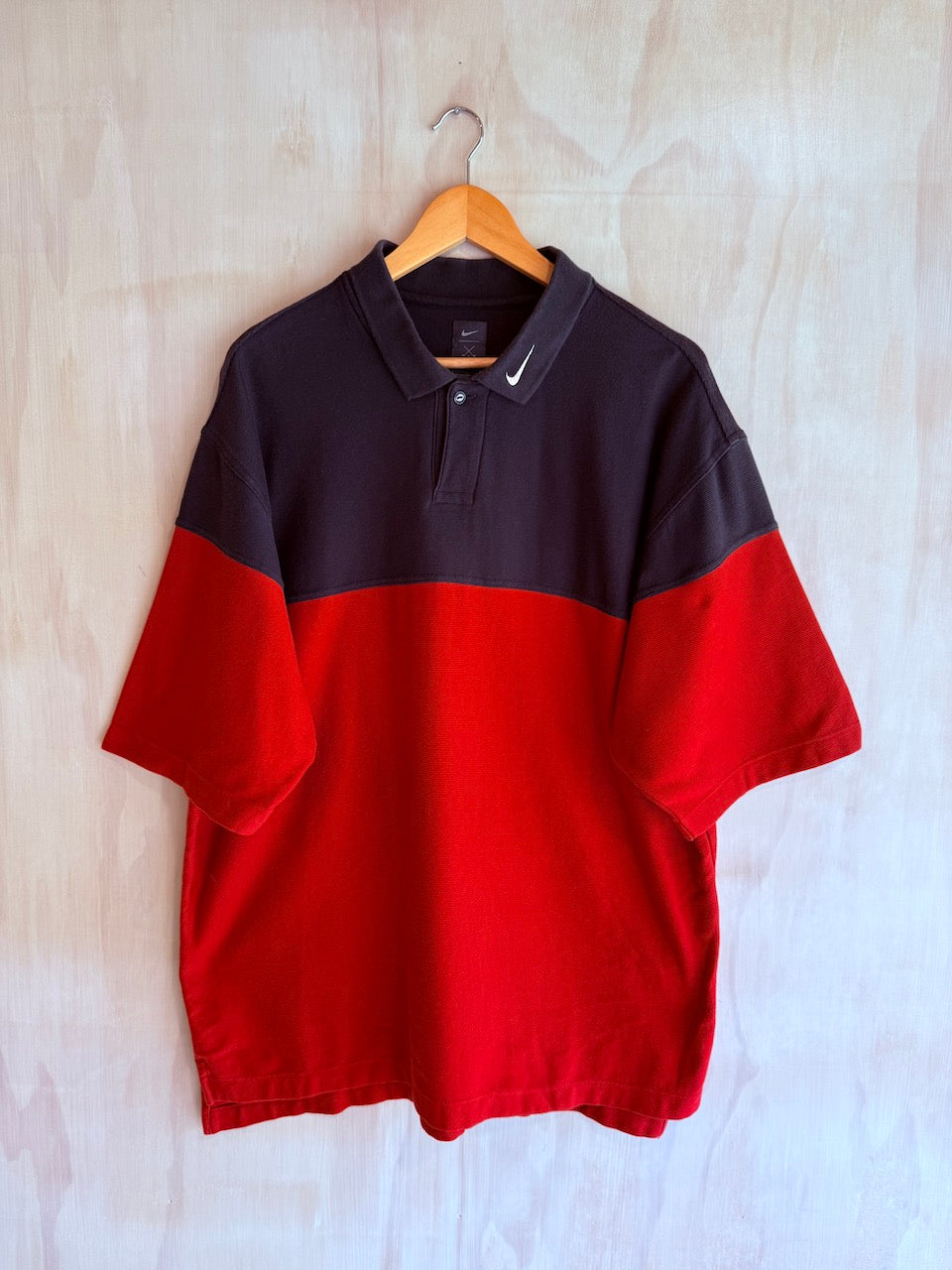 Vintage Nike Tiger Woods Collar Swoosh Sunday Red Golf Polo (XL)