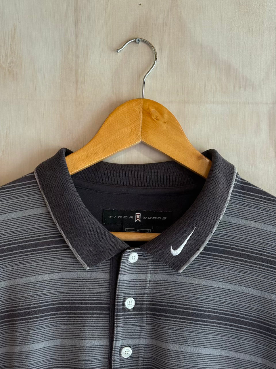 Vintage Collar Swoosh Tiger Woods Nike Long Sleeve Golf Polo (L)