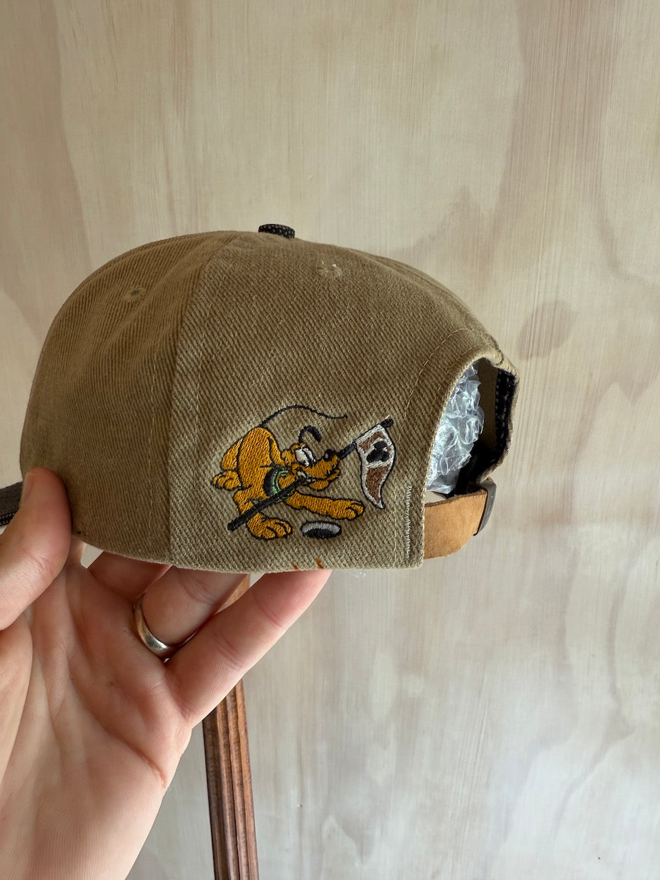 Vintage Disney Goofy and Pluto Leather Strap Golf Hat