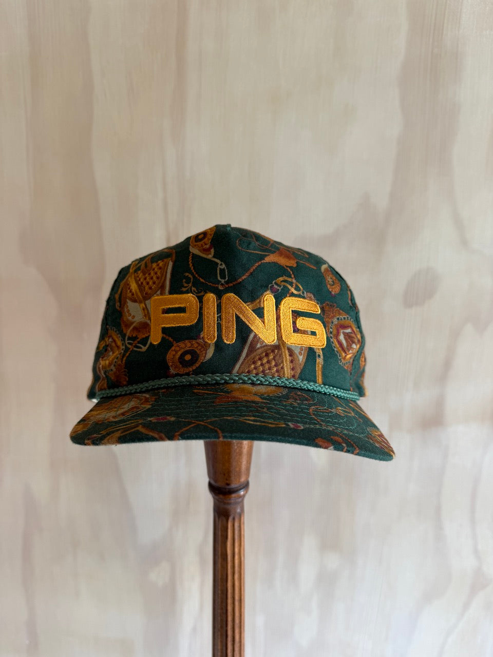 Vintage PING Equestrian Leather Strap Rope Hat
