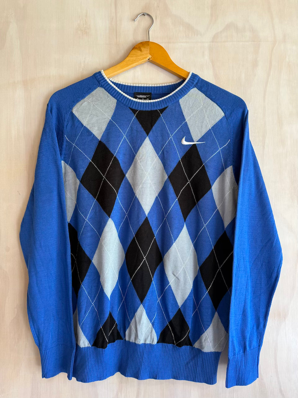 Y2K Nike Golf Argyle Sweater Crew (M)