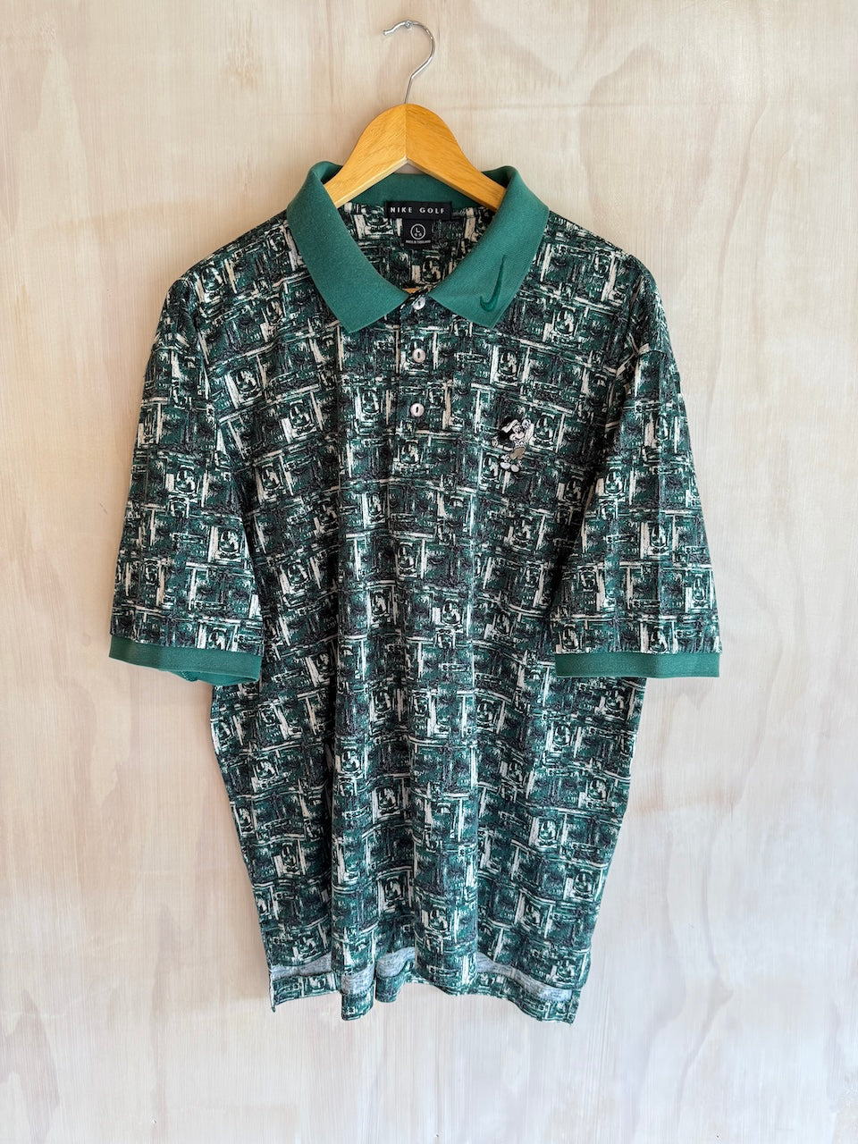 Vintage Collar Swoosh Nike Abstract Disney Mickey Golf Polo (L/XL)