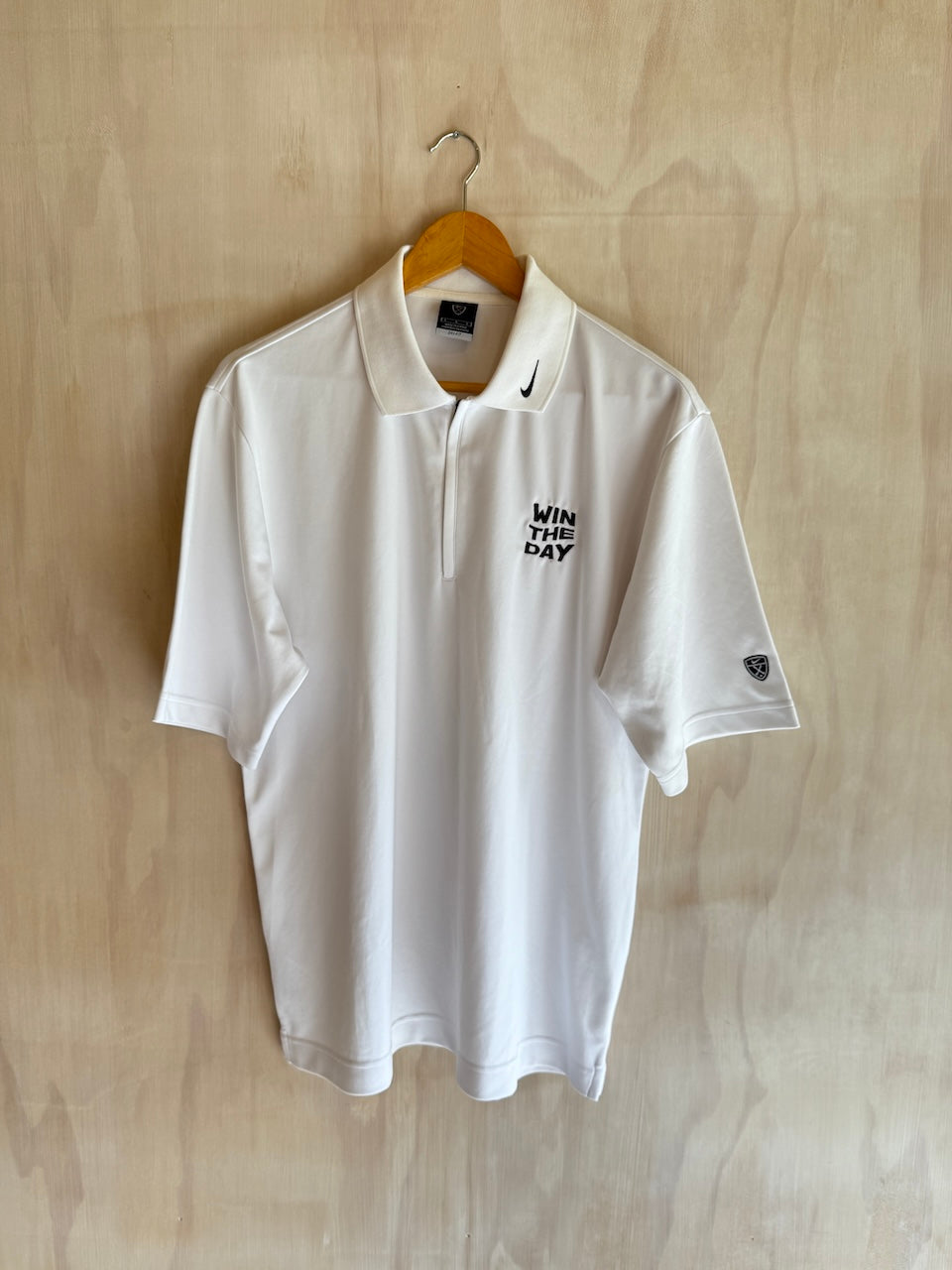 Vintage Nike 1/4 Zip Golf Polo Win The Day Embroidered (L)