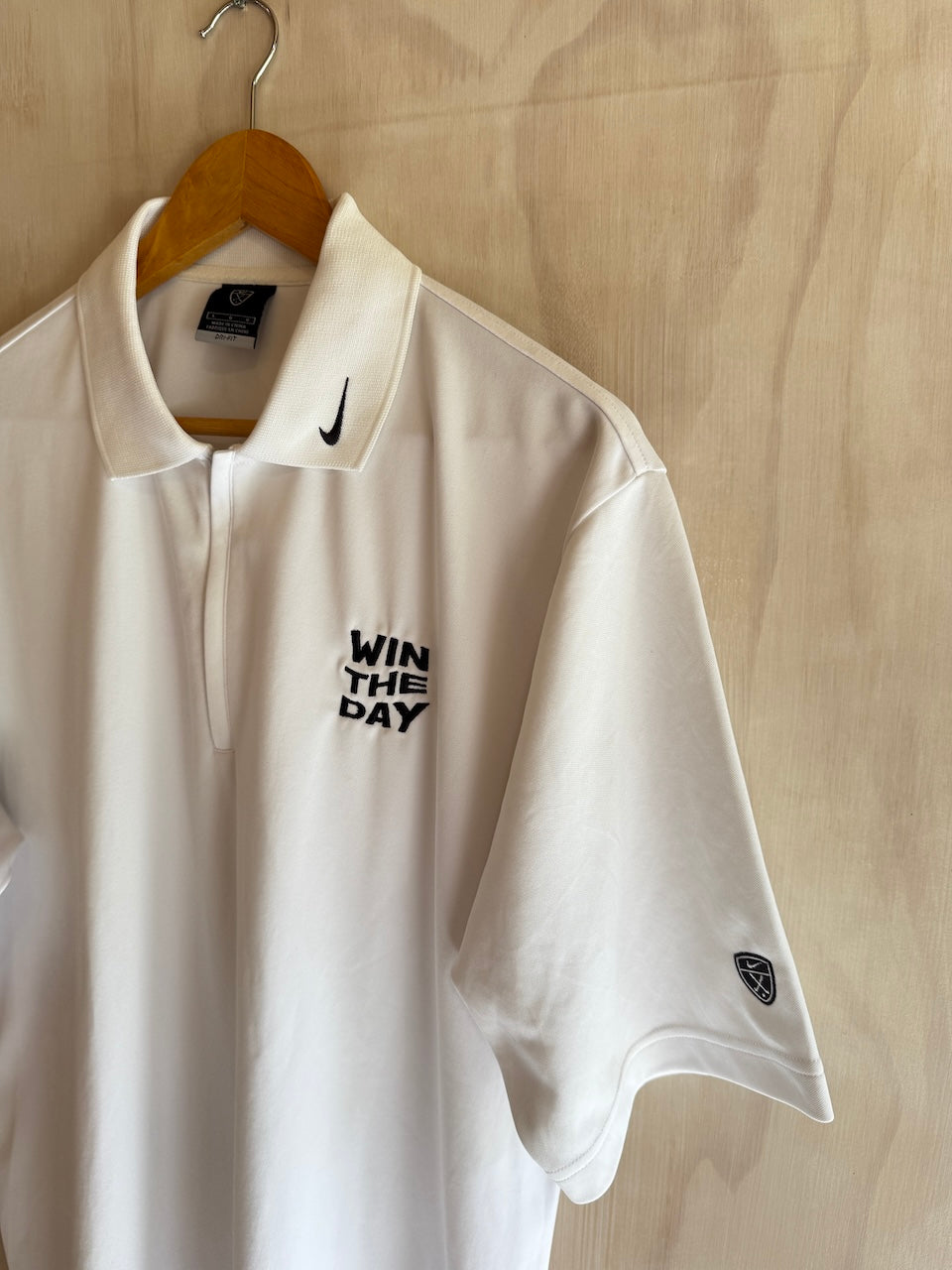 Vintage Nike 1/4 Zip Golf Polo Win The Day Embroidered (L)