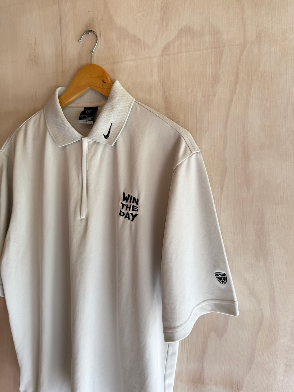 Vintage Nike 1/4 Zip Golf Polo Win The Day Embroidered (L)